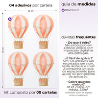 Cartela Adesiva Balões Aquarela Laranja