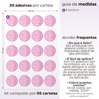 Cartela Adesiva Bolinhas Aquarela Ternura