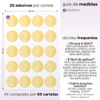 Cartela Adesiva Bolinhas Aquarela Amarelo