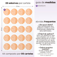 Cartela Adesiva Bolinhas Aquarela Damasco