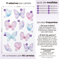 Cartela Adesiva Jardim de Borboletas