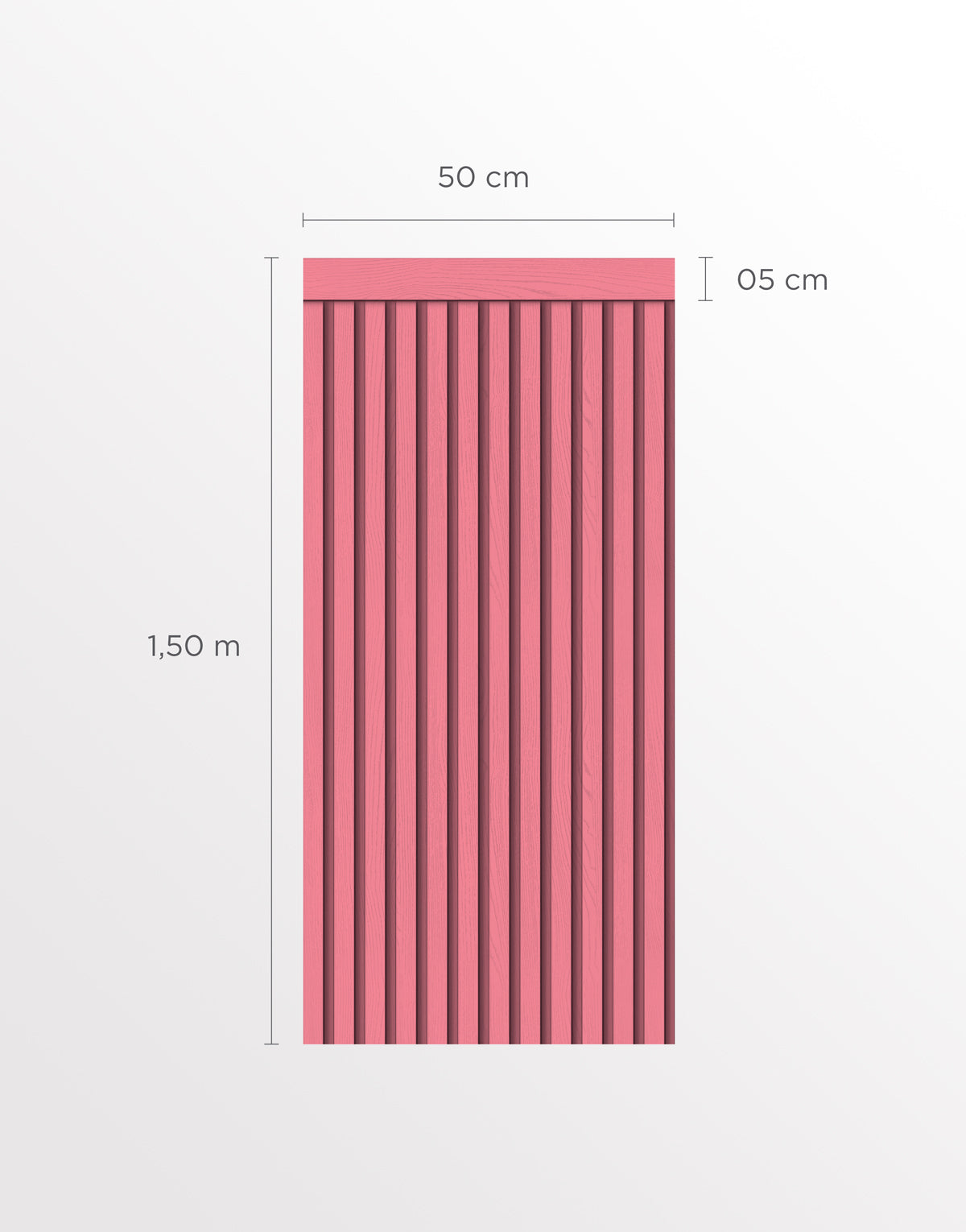 Papel de Parede Adesivo Meia Parede Ripado Blush