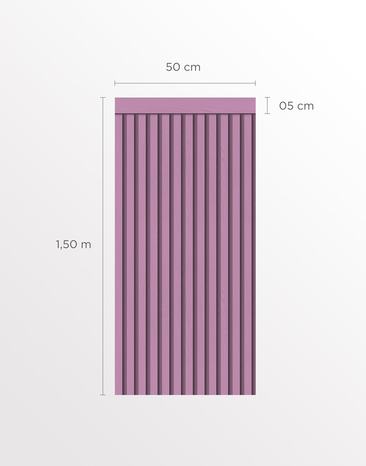 Papel de Parede Adesivo Meia Parede Ripado Mauve