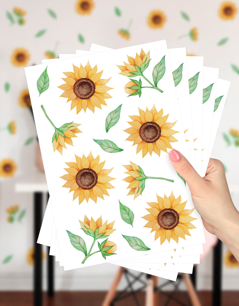 Cartela Adesiva Girassóis