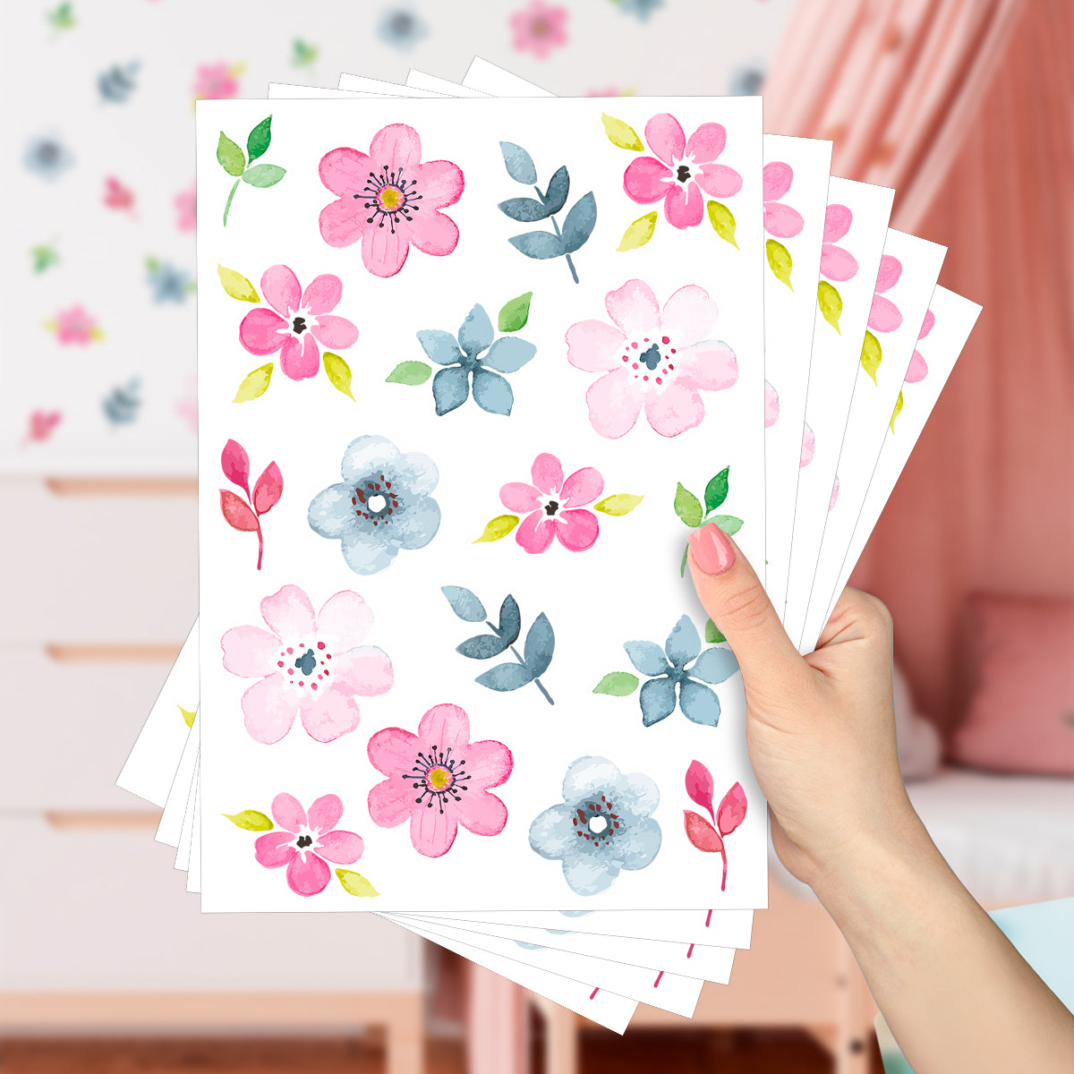 Cartela Adesiva Jardim Aquarela