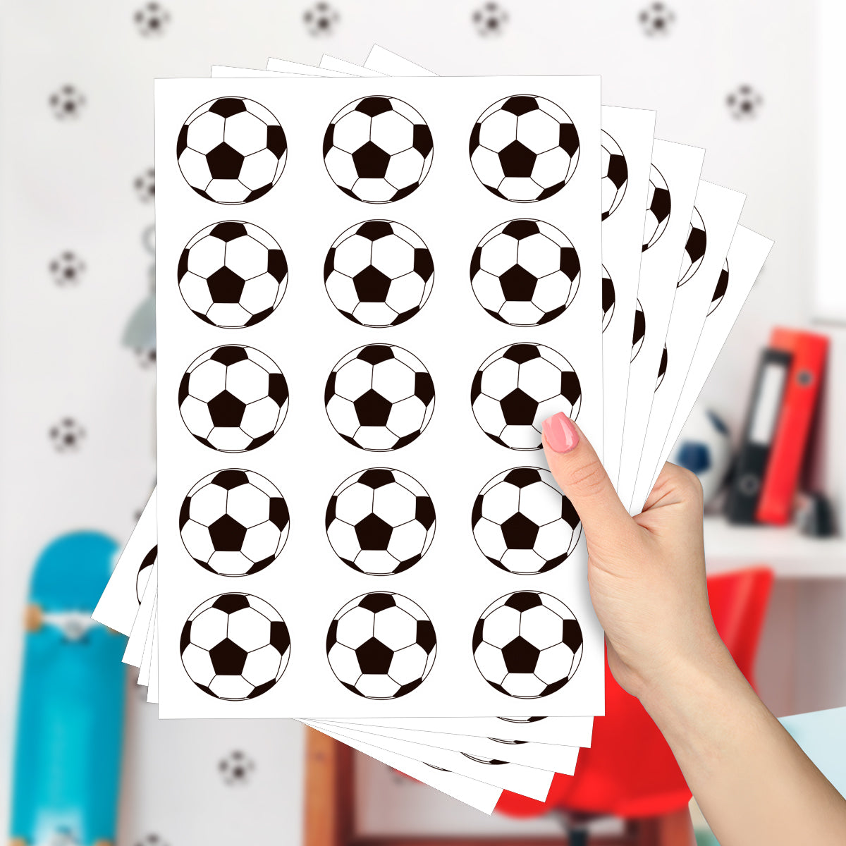 Cartela Adesiva Bolas de Futebol