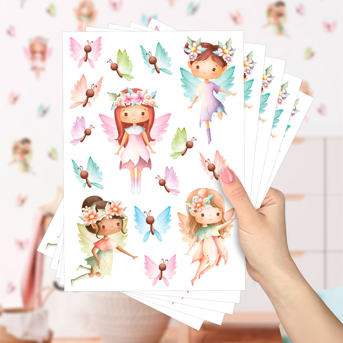 Cartela Adesiva Fadas Encantadas