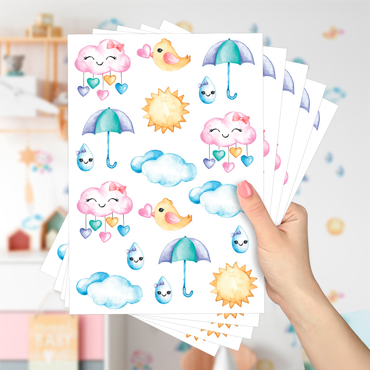 Cartela Adesiva Chuva de Amor