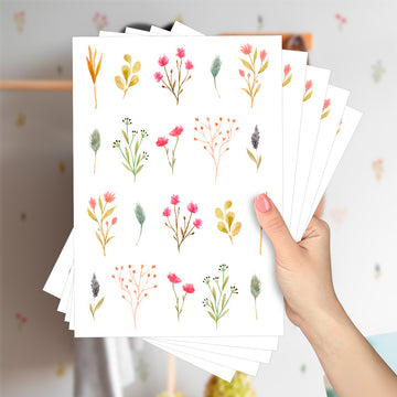 Cartela Adesiva Raminhos Floridos