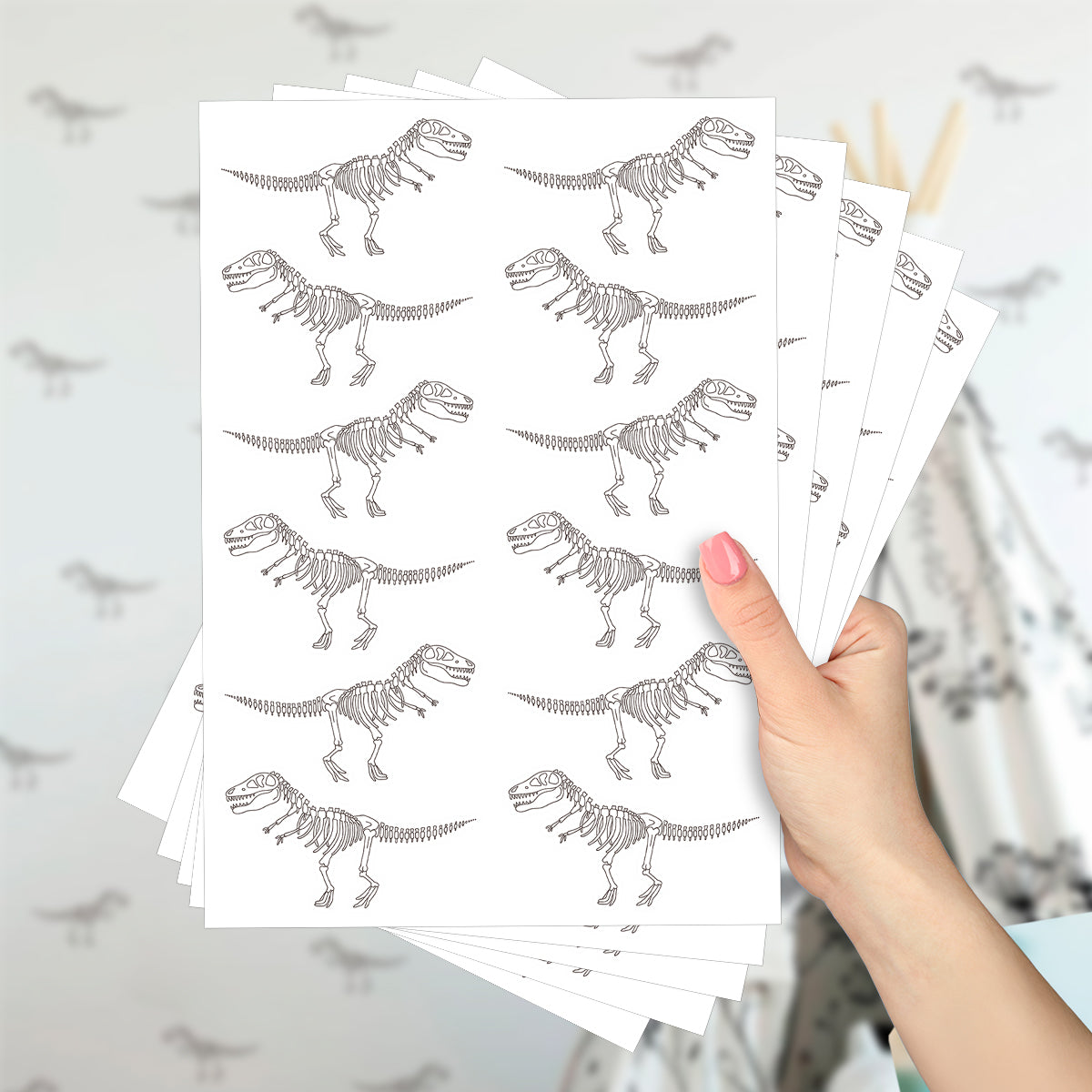 Cartela Adesiva Fossil de Dinossauros