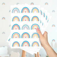 Cartela Adesiva Arco-Íris Colorido