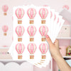 Cartela Adesiva Mini Balões Aquarela Rosa