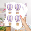 Cartela Adesiva Balões Aquarela Lilás