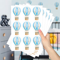 Cartela Adesiva Mini Balões Aquarela Azul Céu