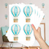 Cartela Adesiva Balões Aquarela Azul Bebê
