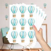 Cartela Adesiva Mini Balões Aquarela Azul Bebê