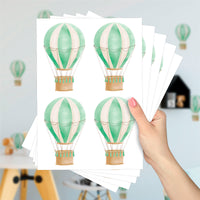 Cartela Adesiva Balões Aquarela Verde Menta