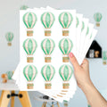 Cartela Adesiva Mini Balões Aquarela Verde Menta