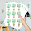 Cartela Adesiva Mini Balões Aquarela Verde Menta