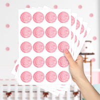 Cartela Adesiva Bolinhas Aquarela Rosa