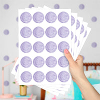 Cartela Adesiva Bolinhas Aquarela Lilás