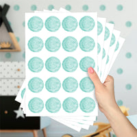 Cartela Adesiva Bolinhas Aquarela Oceano