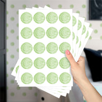 Cartela Adesiva Bolinhas Aquarela Verde Menta