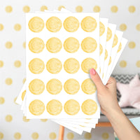 Cartela Adesiva Bolinhas Aquarela Amarelo