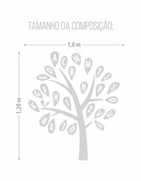 Adesivo Decorativo Árvores Aprender Alfabeto