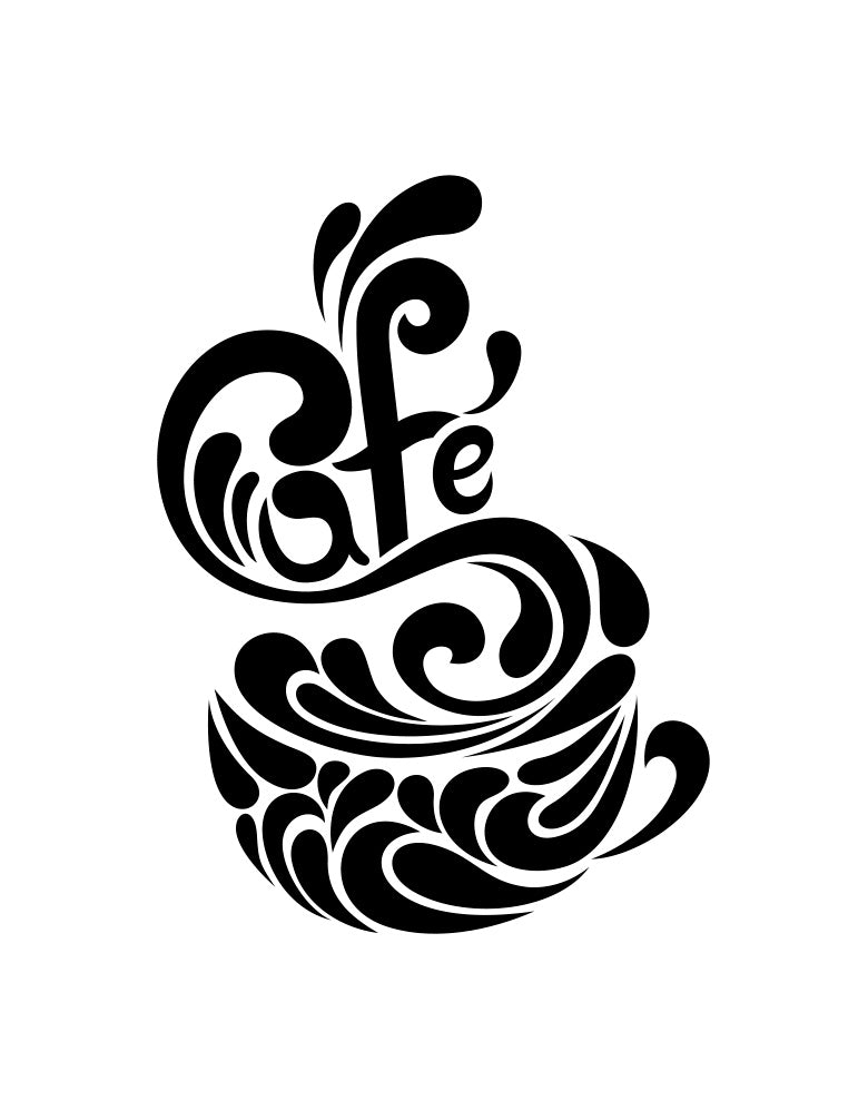 Adesivo Lettering Café