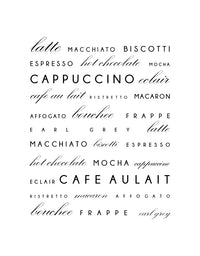 Adesivo Lettering Cafés