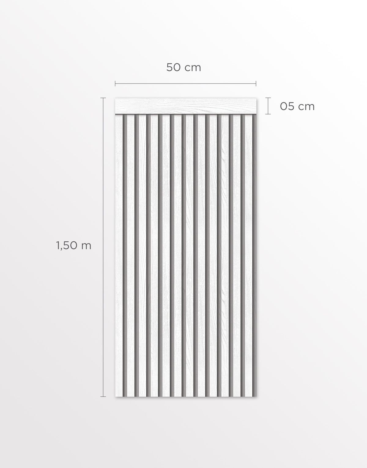 Papel de Parede Adesivo Meia Parede Ripado Branco