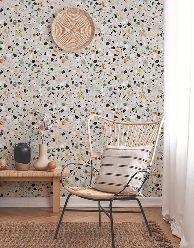 Papel de Parede Granilite Terrazo Esmeralda