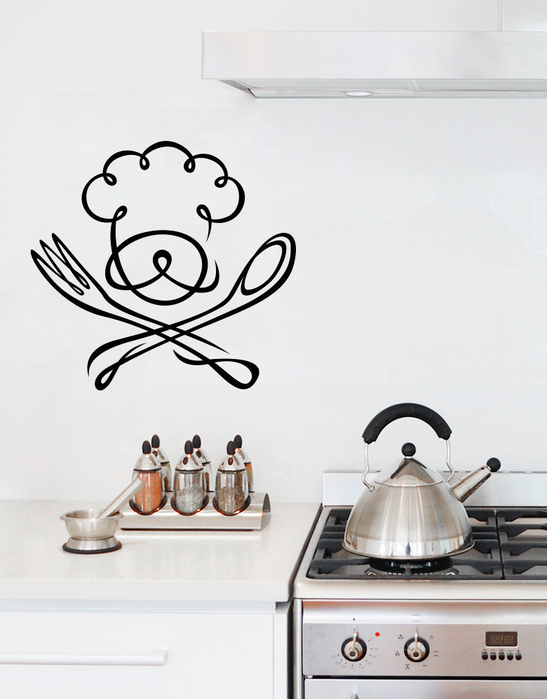 Adesivo Decorativo Chef e Talheres