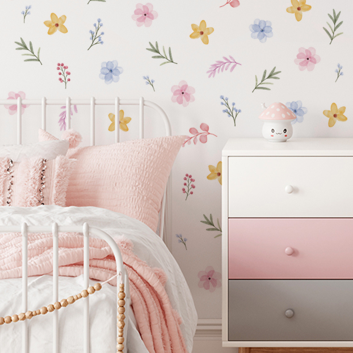 Cartela Adesiva Flores Delicadas Coloridas