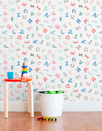 Papel de Parede Adesivo Alfabeto Colorido