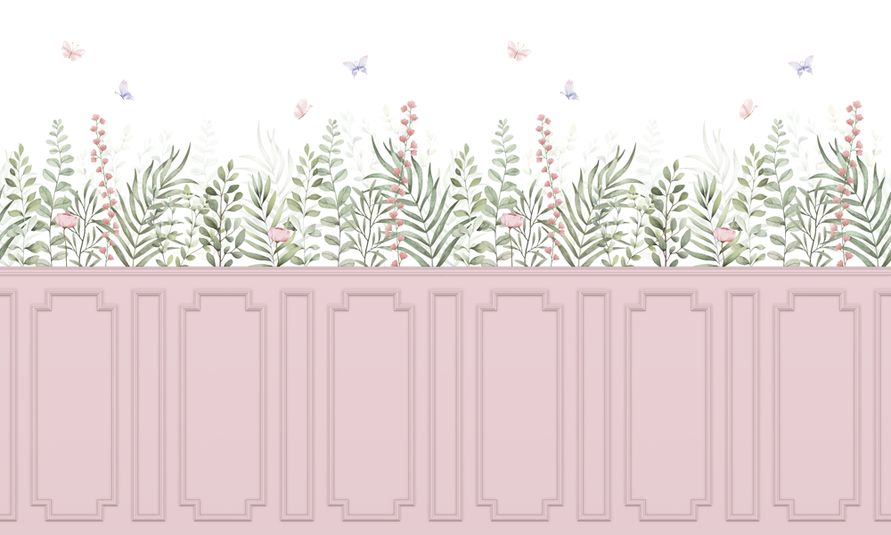 Painel de Parede Adesivo Floral Boiserie