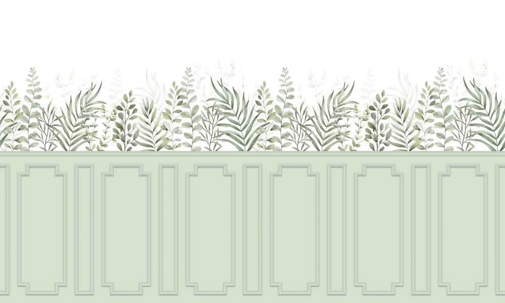 Painel de Parede Adesivo Folhas Boiserie