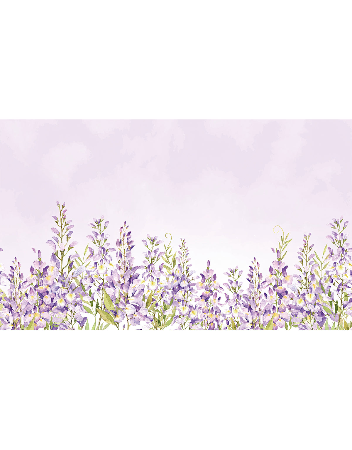Painel Adesivo Meia Parede Flores Silvestres Lilás