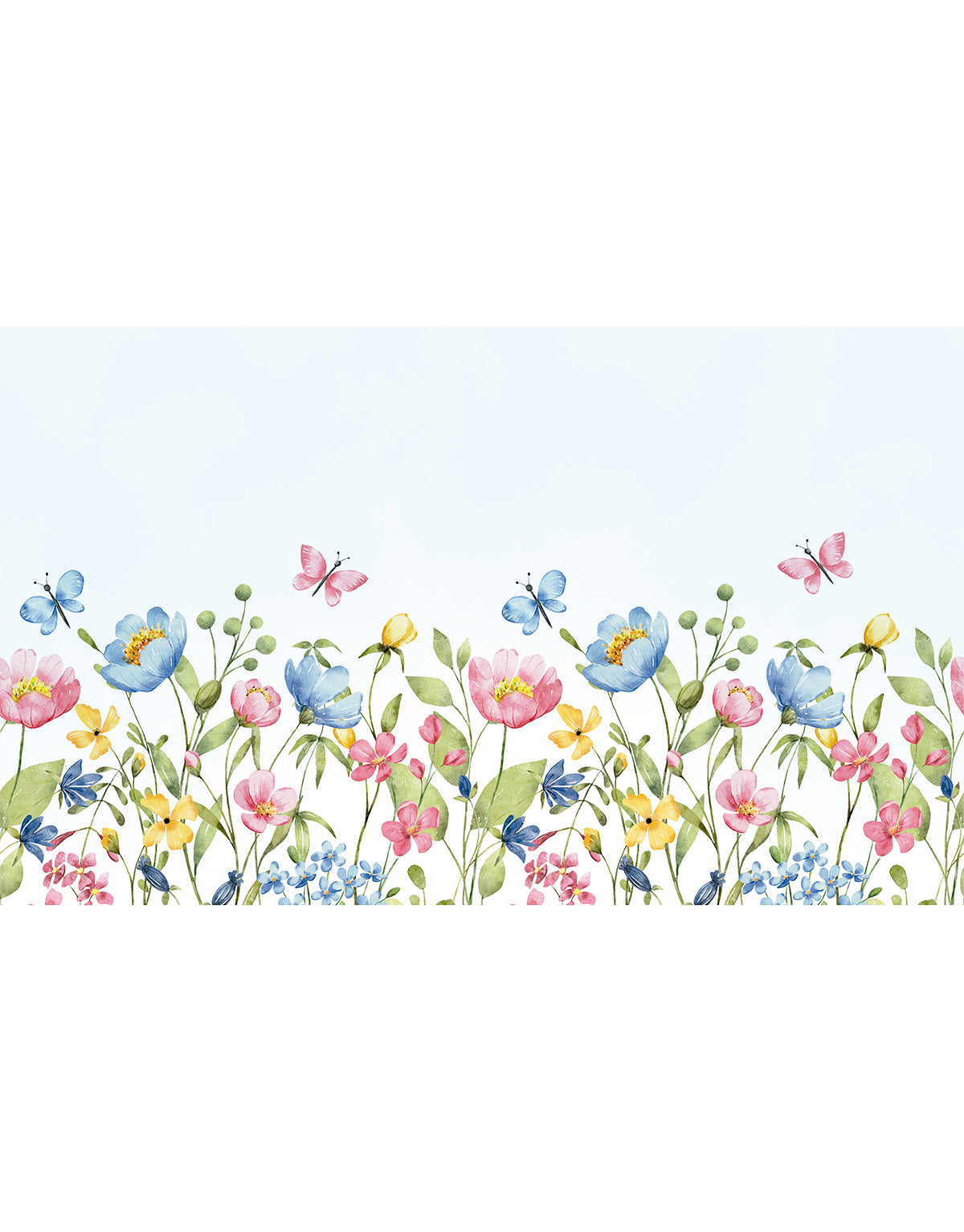 Painel Adesivo Meia Parede Flores Silvestres Coloridas