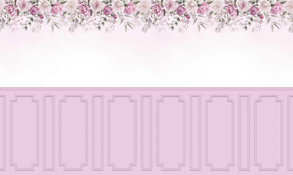 Painel de Parede Adesivo Boiserie Rosas Cascata