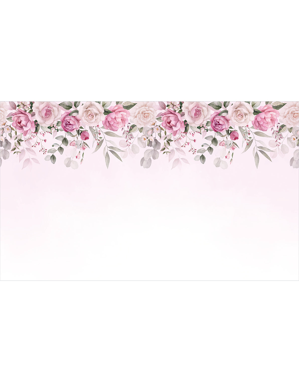 Painel Adesivo Meia Parede Floral Rosé