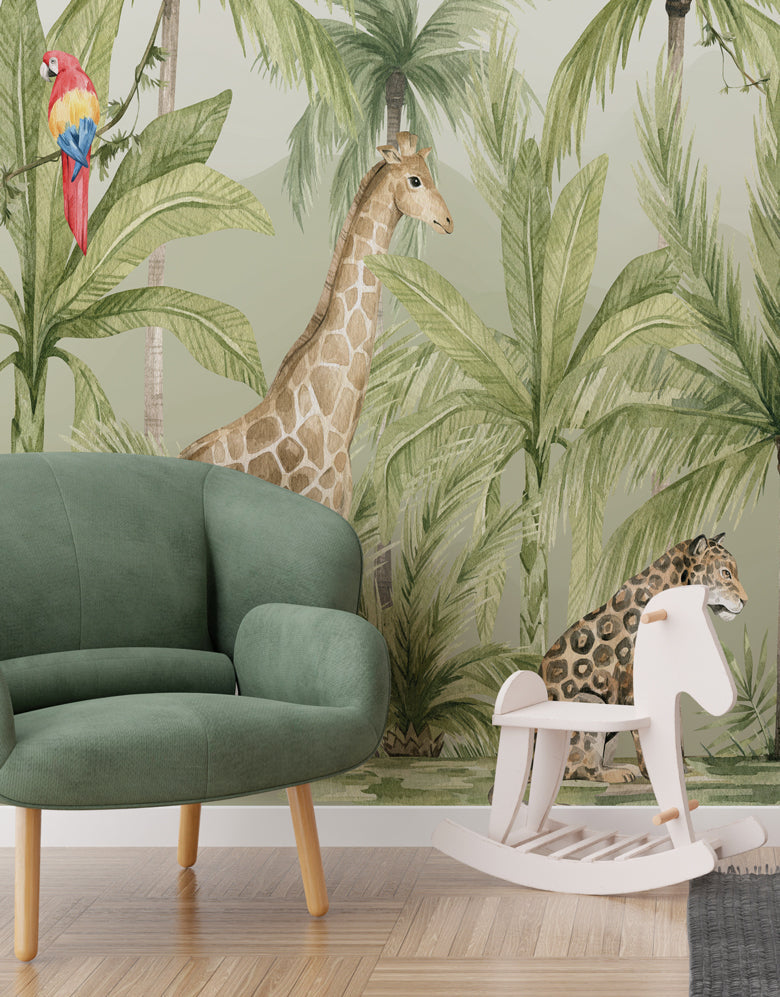 KIT DE 10 ROLOS - 3,00m x 50cm - Painel de Parede Adesivo Savana Aquarela