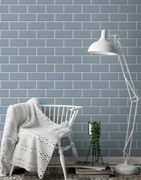 Papel de Parede Adesivo Brick Metro Frost