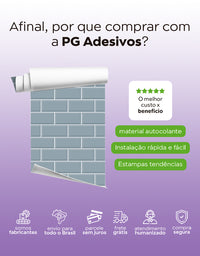 Papel de Parede Adesivo Brick Metro Frost