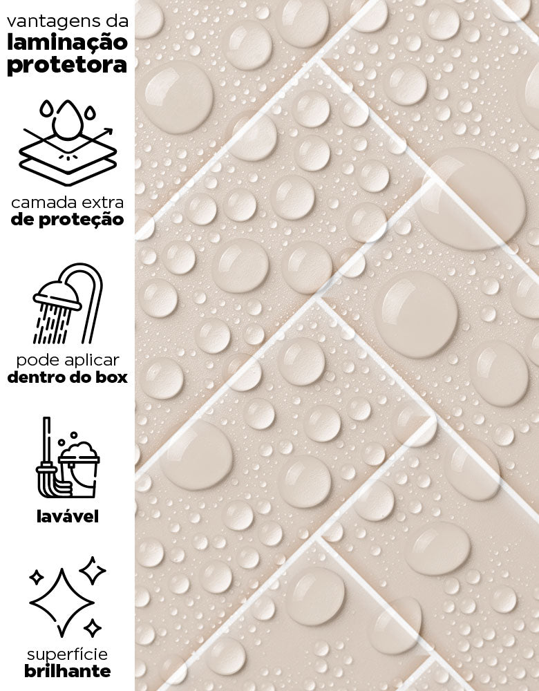 Papel de Parede Brick ZigZag Champagne