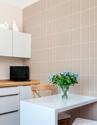 KIT DE 5 ROLOS - 1,50m x 50cm - Papel de Parede Brick Vertical Champagne