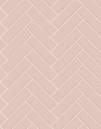 KIT DE 3 ROLOS - 1,50m x 50cm - Papel de Parede Adesivo Brick ZigZag Blush