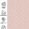 Papel de Parede Adesivo Brick ZigZag Blush