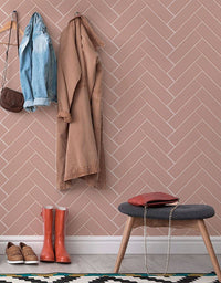 KIT DE 8 ROLOS - 1,00m x 50cm - Papel de Parede Adesivo Brick ZigZag Blossom